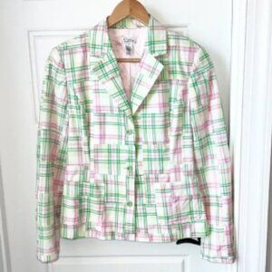 Lilly Pulitzer Vintage preppy bright pastels madras blazer jacket Small